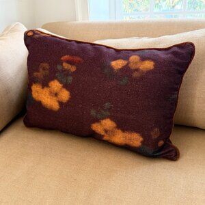 Crate&Barrel | Impressionist Floral Cider Burgundy 22"x15" Throw Pillow Cover
